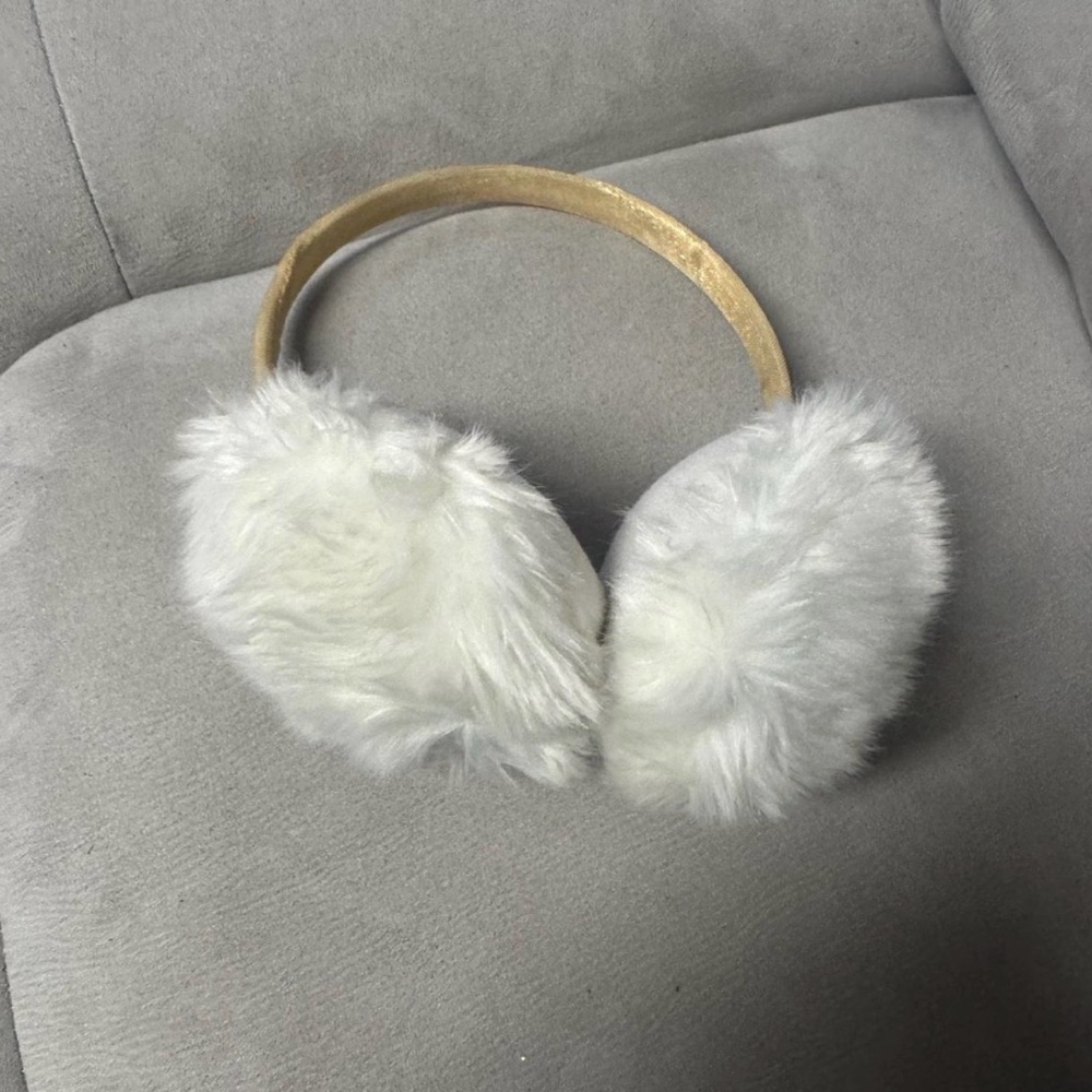 Elegant White Faux Fur Earmuffs